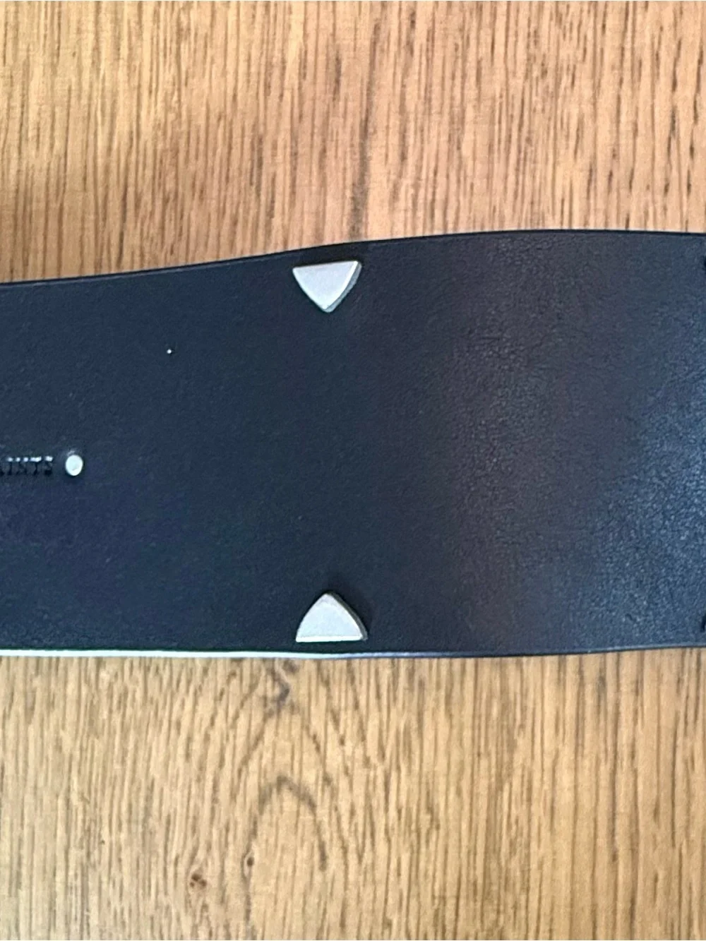 AllSaints Black Genuine Leather / Elastic Belt Silver Buckle Studded NWT